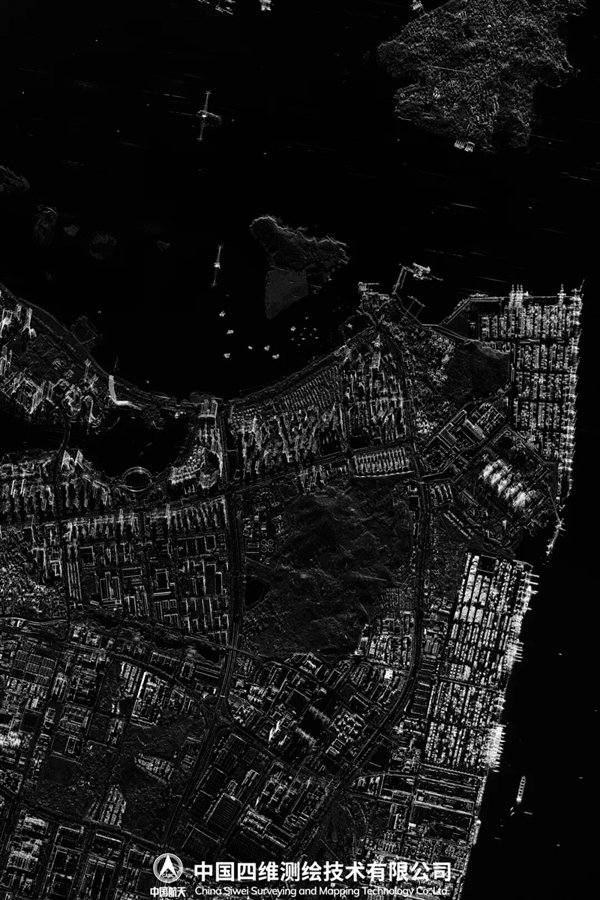 ▲厦门鼓浪屿雷达影像（来源：四维高景二号05星/聚束模式）