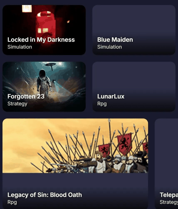 在这种分成形式下，肉鸽、RPG、模拟器和策略等固定类型明显更吃香