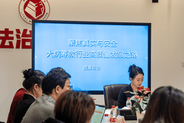 “聚焦真实与安全·大病筹款行业高质量发展之路”圆桌访谈现场。水滴公司供图