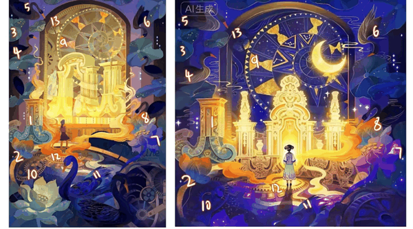 左图为莫醒原图，右图为参赛图。受访者供图