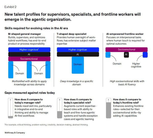 未来新型组织的人才画像：领导、专家、一线员工 | 图片来源：McKinsey & Company