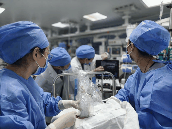 医务人员正在抢救患儿。首儿所供图