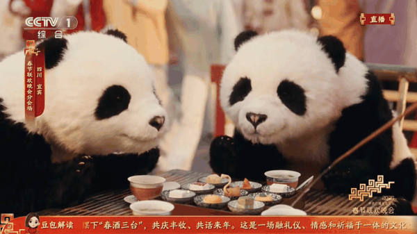 图/宜宾分会场上，“国宝大熊猫”造型的四足机器人Magic Dog萌翻全国观众