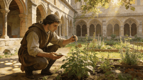 插图1：中世纪植物观察场景复原图（Reconstruction of Medi. Plan.png