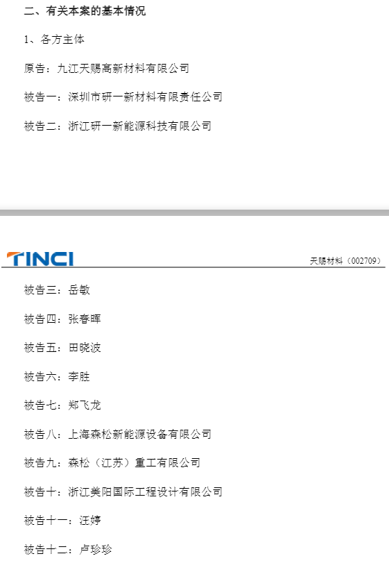天赐材料公告截图