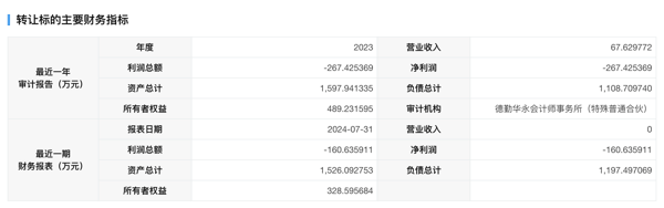 雪花汕头最近主要财务指标。图源：上海联交所