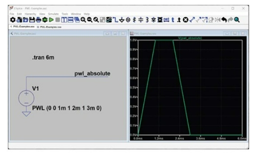 图2. 原理图中显示的电压源的相应PWL语法