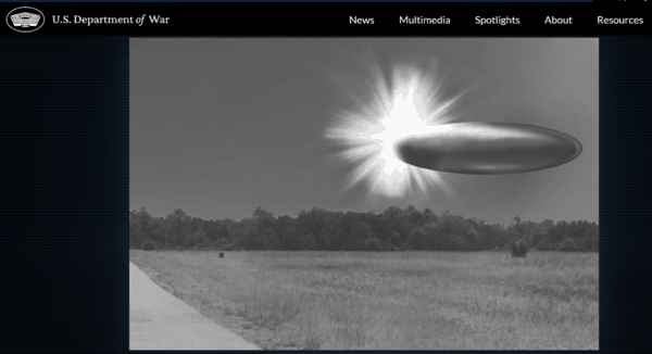  美国国防部公开的不明飞行物（UFO）相关文件。图片来源：美国国防部官网截图