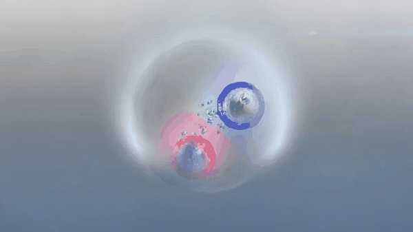 顶夸克偶素的艺术构想图。图片来源：欧洲核子研究中心