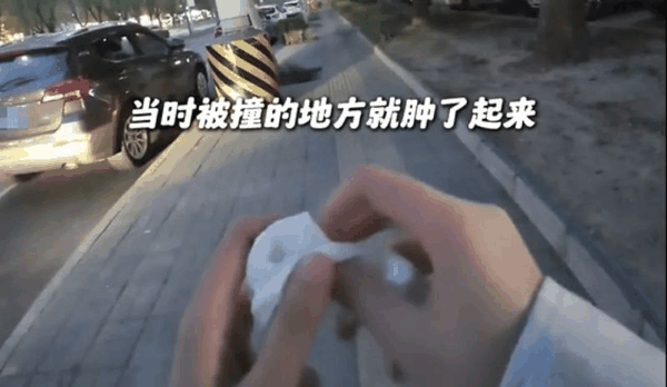 ▲5月9日，百万粉丝视障博主“抱抱盲兔”发布的“盲道被撞”视频引发了关注。图/大河报