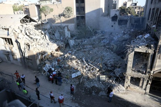 4月7日，德黑兰被摧毁的建筑