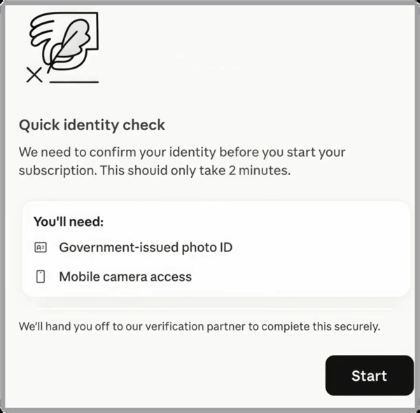 ▲目前，已经有网友发现，在 Claude 内尝试订阅 Max（即最高档会员计划）时，会被触发身份验证。