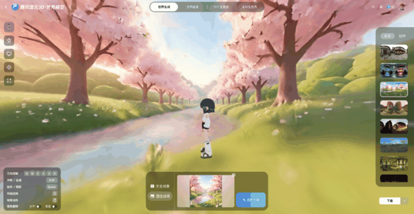 ▲腾讯混元 3D 世界模型 2.0 体验地址：https://3d.hunyuan.tencent.com/sceneTo3D