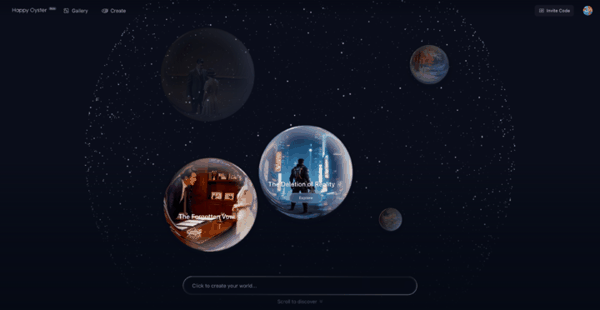 ▲阿里 HappyOyster 官网截图：https://www.happyoyster.cn/