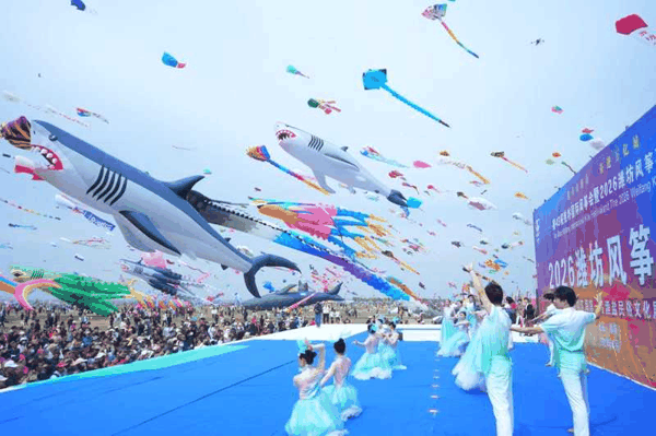▲2026潍坊风筝大赛现场。摄影 付明皓