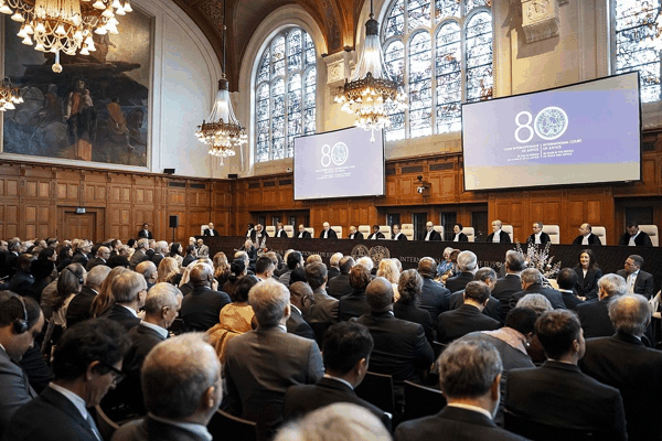 当地时间2026年4月17日，荷兰海牙，联合国国际法院成立80周年纪念仪式现场。