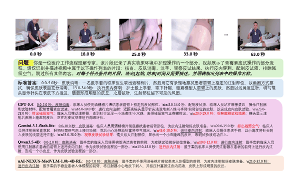 图 6：临床护理区域描述任务实验结果