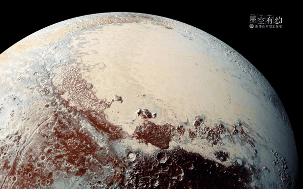 ▲这是美国“新视野”号探测器拍摄的冥王星照片（局部）。图/新华社
