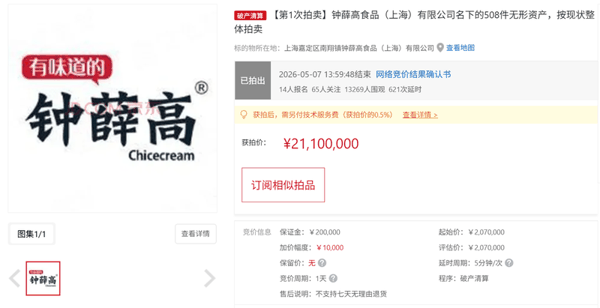拍卖截图。