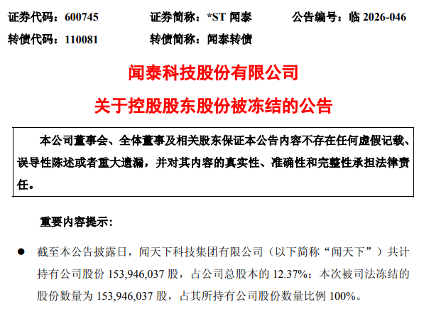 来源：*ST闻泰公告