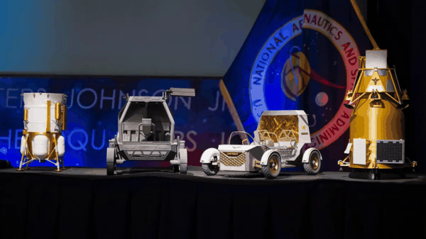 图 | 着陆器、载人月球车、轨道飞行器等模型正式亮相（来源：NASA）