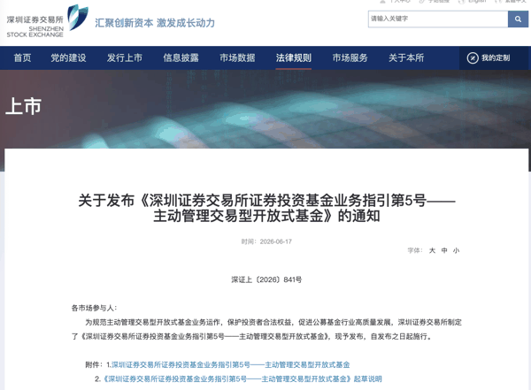 深交所网站截图