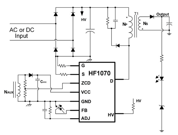 HF1070 典型应用原理图