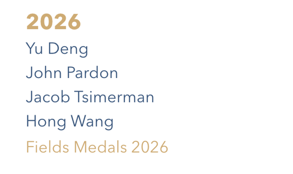 图丨2026 年菲尔兹得主（来源：International Mathematical Union）