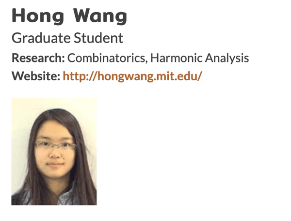 图丨王虹在麻省理工学院攻读数学博士期间。（来源：MIT Women in Mathematics）