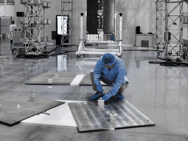 工作人员正在加工卫星零件。新京报贝壳财经记者俞金旻 摄