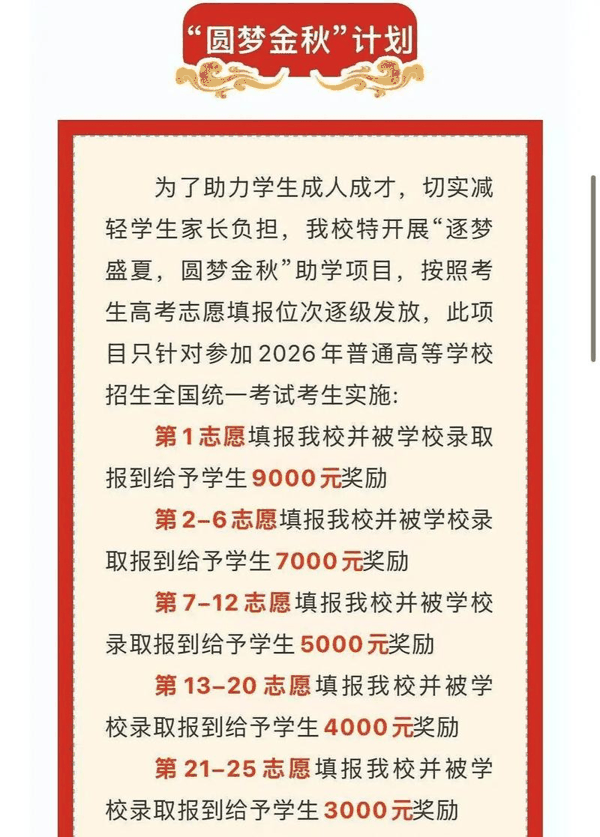 ▲林州建筑职业技术学院发布的奖励通知，引发了舆论关注。图/林州建筑职业技术学院微信公号