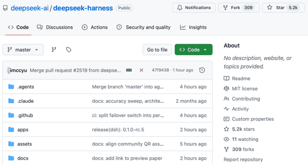 （开源地址：https://github.com/deepseek-ai/deepseek-harness）