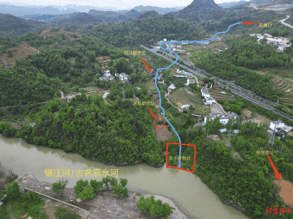▲涉事河流与铜仁市锦江的位置关系 受访者提供