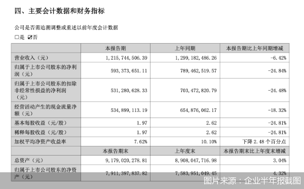 图片来源：企业半年报截图