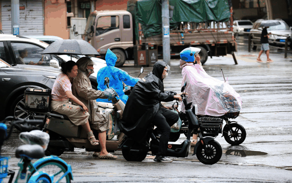 ▲2026年8月24日，沈阳，市民在雨中出行 图据视觉中国