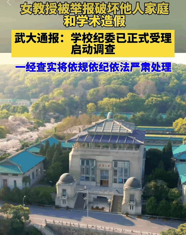▲武汉大学通报教师曾某某被举报。图/合肥晚报