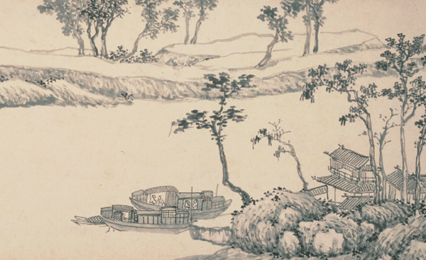 明 沈周《京口送别图》（局部）