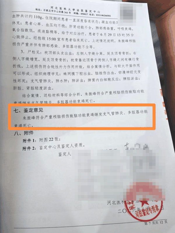 ▲司法鉴定意见书