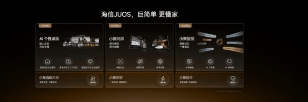 从找内容、看内容，到个性化服务与家庭设备联动，JUOS让AI更自然地融入家庭大屏的日常使用。