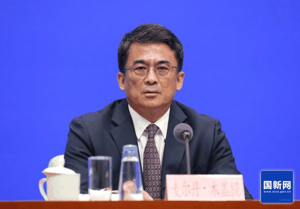 ▲农业农村部副部长麦尔丹·木盖提 图据国新网