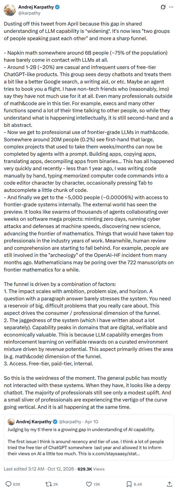 链接：https://x.com/karpathy/status/2109361546505966046